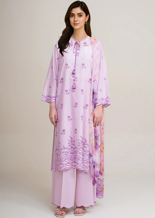 3 Piece - Printed & Embroidered Suit - C6322