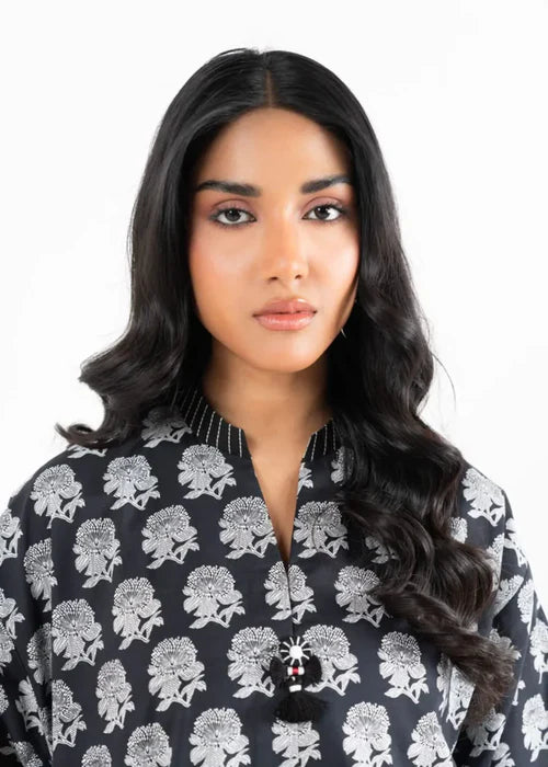 One Piece Printed Silver Lawn Shirt -A132401041 -