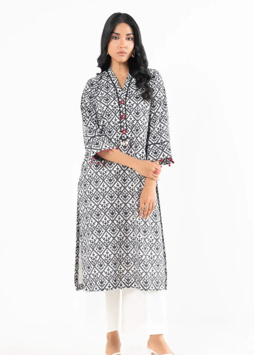 One Piece Printed Silver Lawn Shirt -A132401045 -